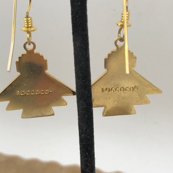 Vintage Roccoco Triangles on Triangles Earrings - Picture 2 of 3